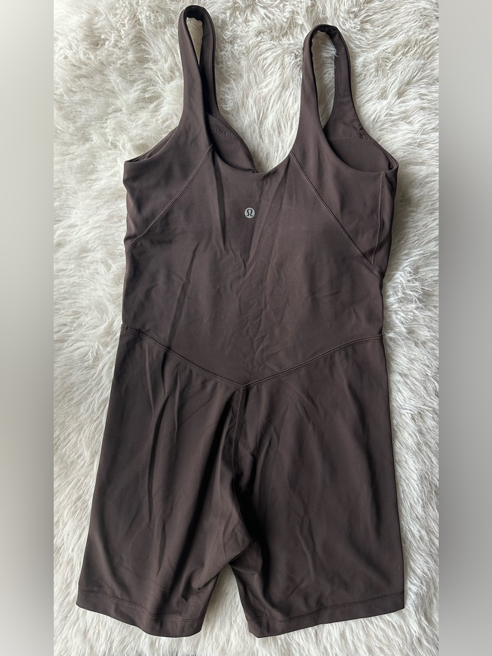 Lululemon Align V neck Sleek Women’s Short Romper Brown 8 padded bra - Picture 7 of 16